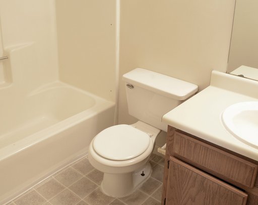 Interior of comfortable bathroom with  bathtub and sink